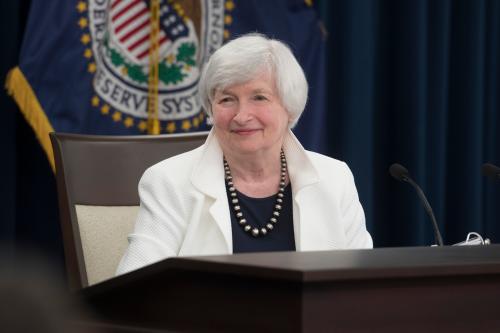 FOMC Chair Yellen answers a reporter's question at the September 20, 2017 FOMC press conference.
