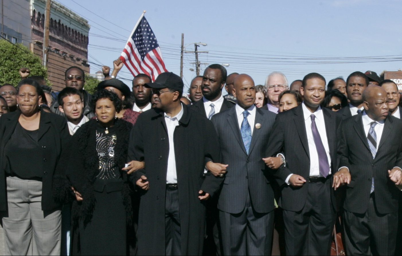 Congressman John Lewis and others march in Selma, AL.