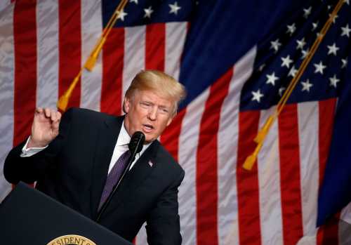 U.S. President Donald Trump delivers remarks regarding the Administration's National Security Strategy at the Ronald Reagan Building and International Trade Center in Washington D.C., U.S. December 18, 2017. REUTERS/Joshua Roberts