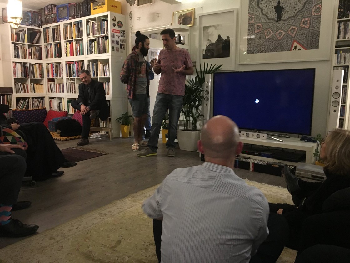 Top-selling artist Abdelnasser Gharem, who spent a career in the army before turning full-time to art, hosted us at his home, which is also a hub for young Saudi artists. His library (on the left) is full of the art books he wishes he had had growing up. He and several of his protégés toured the United States last year for a half-dozen shows.