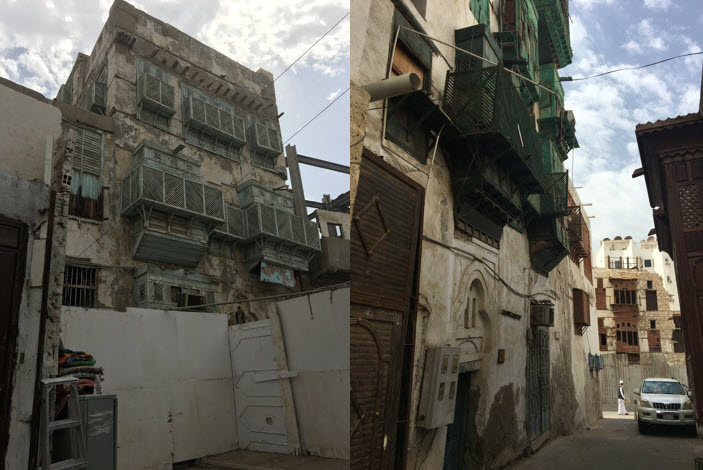 Old Jeddah – much of it dilapidated. The buildings mostly date from the early 20th century, though the city is much, much older.