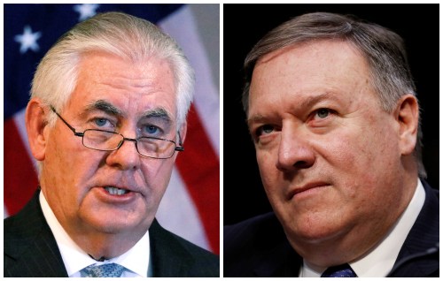 A combination photo of U.S. Secretary of State Rex Tillerson and CIA Director Mike Pompeo.