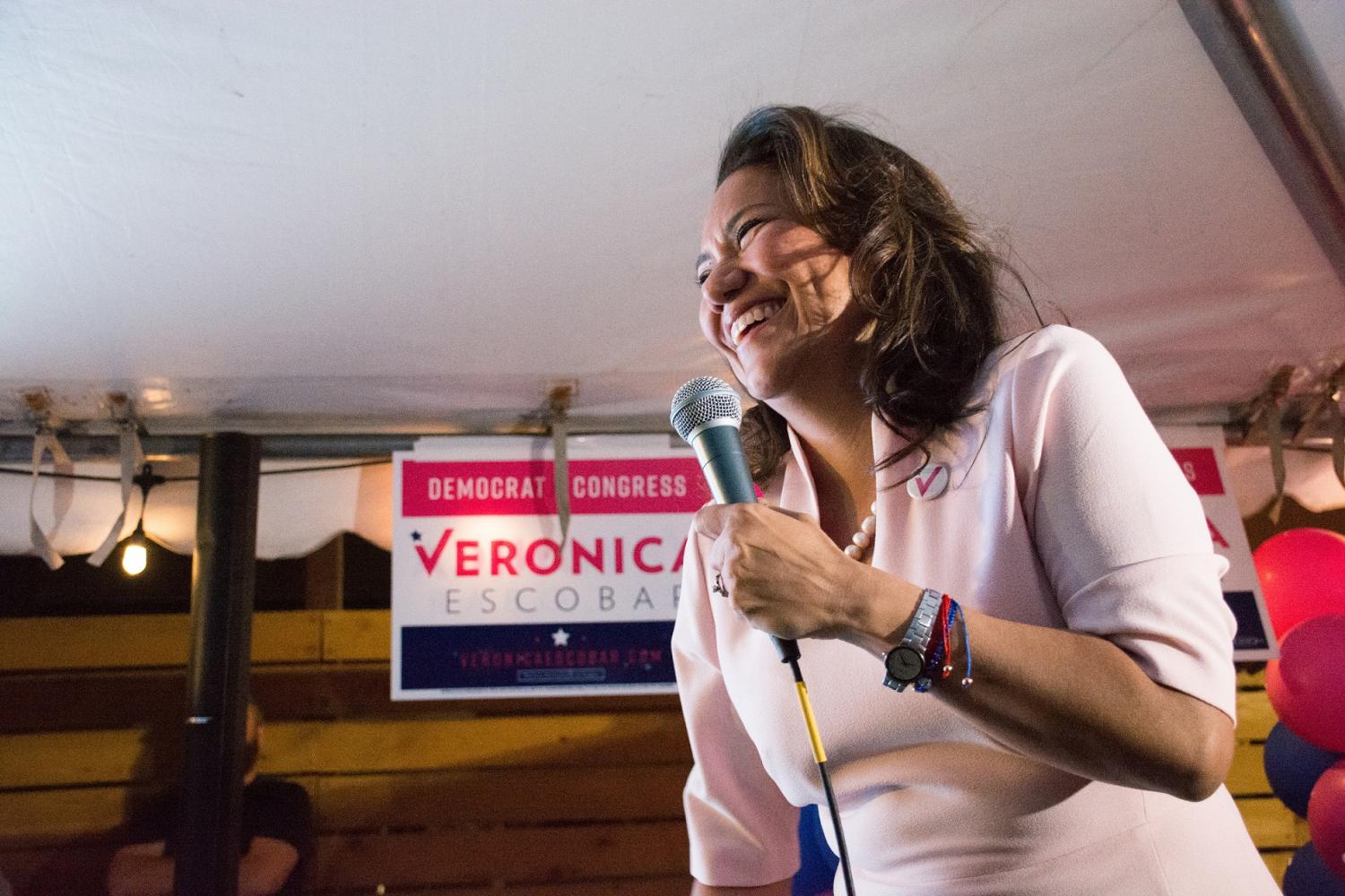 Former El Paso County Judge, Veronica Escobar, reacts after winning her Democratic primary race for the 16th congressional district in El Paso, Texas, U.S., March 6, 2018. Picture taken March 6, 2018. REUTERS/Julio-Cesar Chavez - RC1D3007B6A0