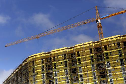 A housing construction project is seen in San Francisco, California.