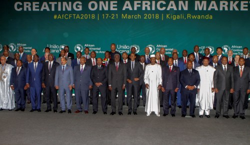 Photo: African leaders at Continental Free Trade Agreement signing