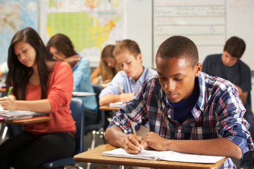 student in classroom