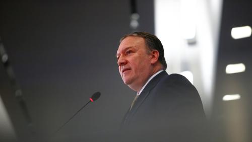 Central Intelligence Agency Director Mike Pompeo speaks at The Center for Strategic and International Studies in Washington, U.S. April 13, 2017. REUTERS/Eric Thayer - RC147D6B9C90