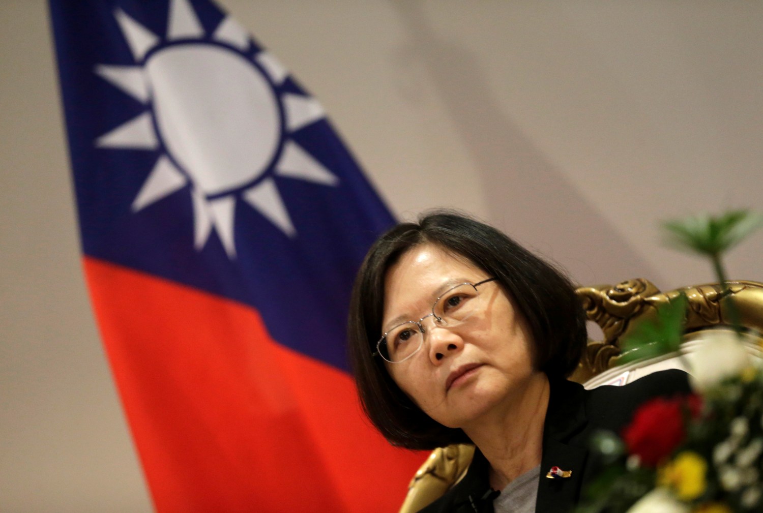 Taiwan's President Tsai Ing-wen speaks during an interview in Luque, Paraguay, June 28, 2016.