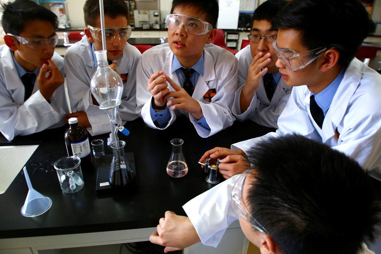 A group of chemistry students