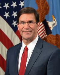 Dr. Mark Esper, Acting Secretary of Defense, poses for his official portrait in the Army portrait studio at the Pentagon in Arlington, Va., June 20, 2019.  (U.S. Army photo by Monica King)