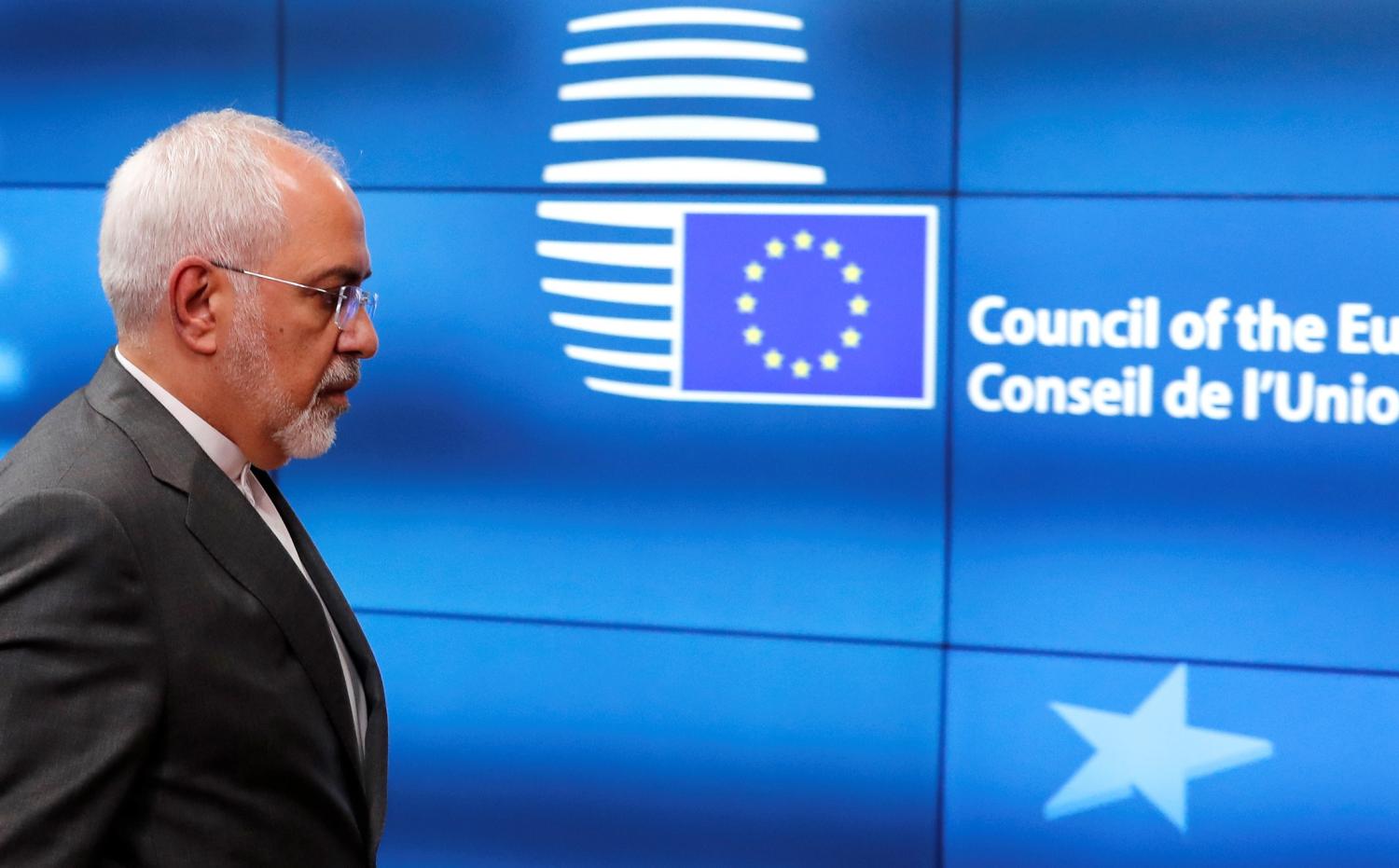 Iran's Foreign Minister Mohammad Javad Zarif arrives at the EU council in Brussels, Belgium May 15, 2018.  REUTERS/Yves Herman - RC1873ED5BB0