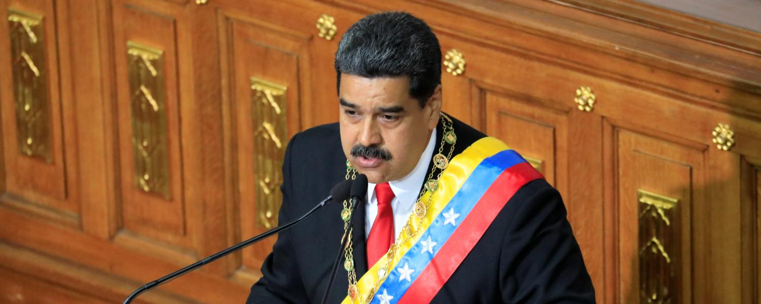 Venezuela's President Nicolas Maduro speaks during a special session of the National Constituent Assembly to take oath as re-elected President at the Palacio Federal Legislativo in Caracas, Venezuela May 24, 2018. REUTERS/Marco Bello - RC1447583950