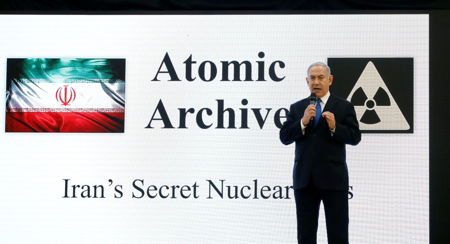 REFILE - CORRECTING ACTION Israeli Prime minister Benjamin Netanyahu speaks during a news conference at the Ministry of Defence in Tel Aviv, Israel, April 30, 2018. REUTERS/ Amir Cohen - RC13A39FB630