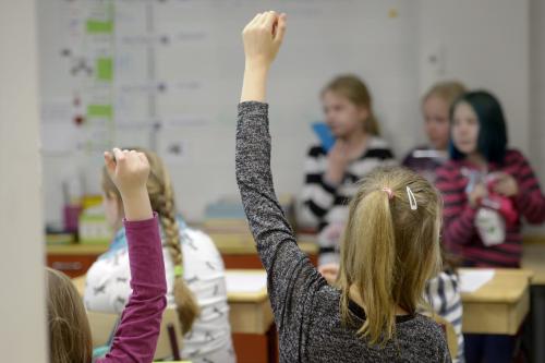 Pupils during class at the elementary school in Helsinki, Finland, February 4, 2016. Picture taken February 4, 2016. Lehtikuva/Antti Aimo-Koivisto via REUTERS ATTENTION EDITORS - THIS IMAGE WAS PROVIDED BY A THIRD PARTY. FINLAND OUT. NO THIRD PARTY SALES. - RC1237807E30