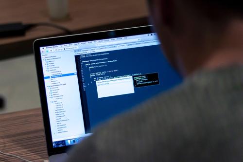 Man working on a computer