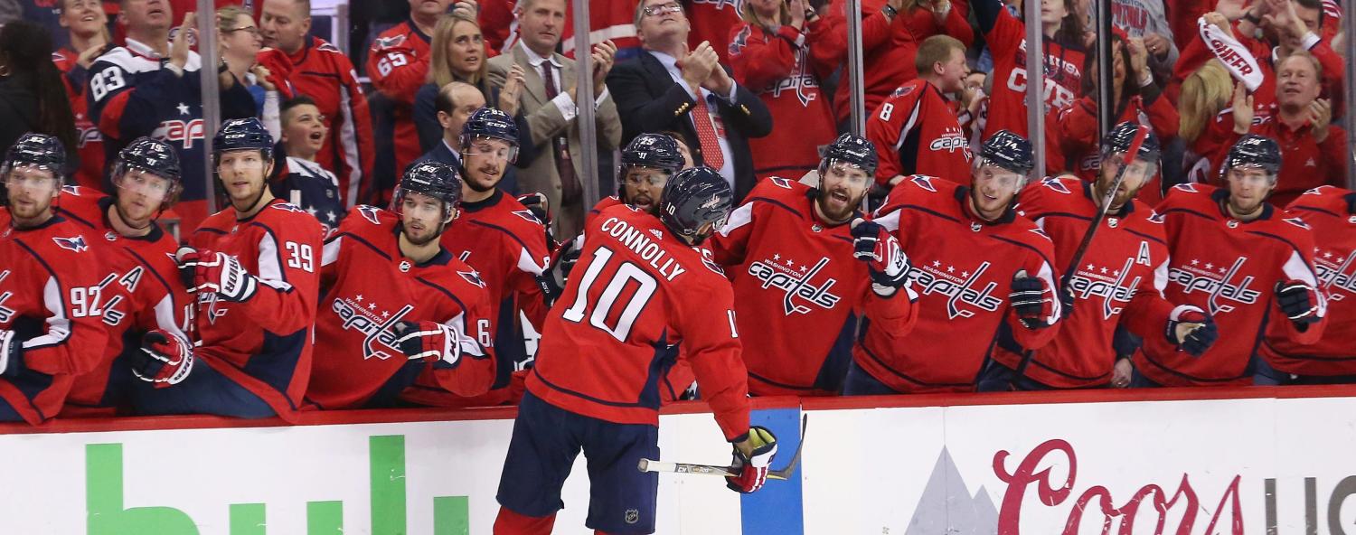 The number 10 on the back of Washington Capitals right wing Brett Connolly's jersey.