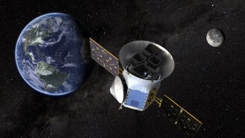 TESS, the Transiting Exoplanet Survey Satellite, is shown in this conceptual illustration obtained by Reuters on March 28, 2018.  NASA plans to send TESS into orbit from the Kennedy Space Center in Florida aboard a SpaceX Falcon 9 rocket set for blastoff sometime between April 16 and June on a two-year mission.    NASA's Goddard Space Flight Center/Handout via REUTERS   ATTENTION EDITORS - THIS IMAGE WAS PROVIDED BY A THIRD PARTY. - RC112CF93F70