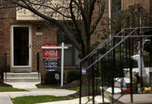 A townhouse for sale that is currently under contract is seen in Bethesda, Maryland December 30, 2015. Contracts to buy previously owned U.S. homes fell in November for the third time in four months, a signal that growth in the U.S. housing market could be cooling. The National Association of Realtors (NAR) said on Wednesday its pending home sales index slipped 0.9 percent to 106.9. REUTERS/Gary Cameron