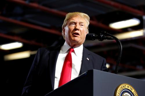 U.S. President Donald Trump speaks during a Make America Great Again rally in Great Falls, Montana, U.S., July 5, 2018.      REUTERS/Joshua Roberts - RC1908AFAD00