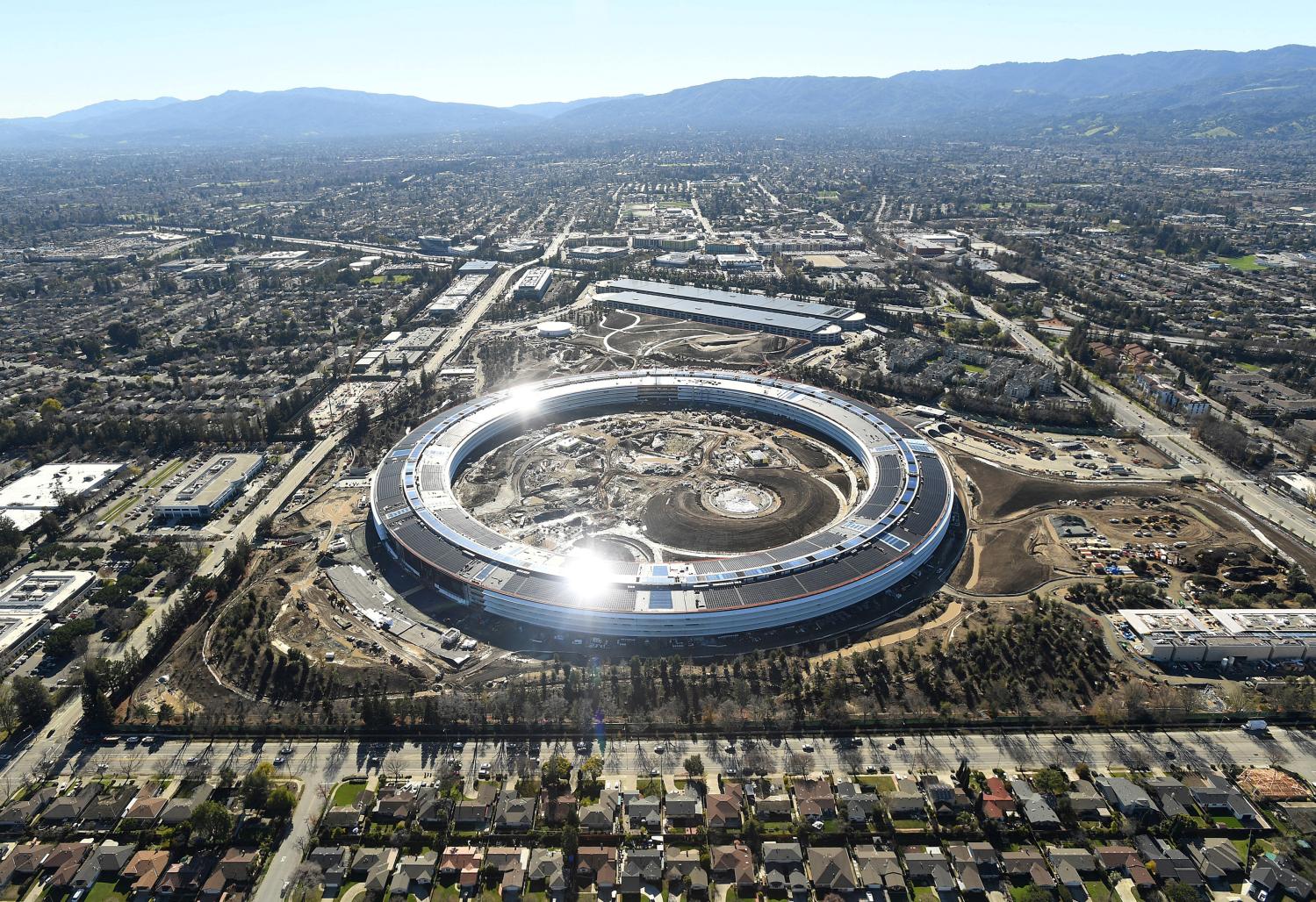 The Apple Campus 2 is seen under construction in Cupertino, California in this aerial photo.