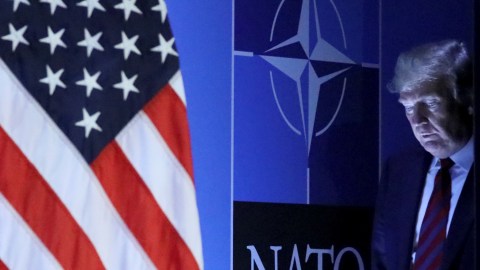U.S. President Donald Trump arrives to hold a news conference after participating in the NATO Summit in Brussels, Belgium July 12, 2018. REUTERS/Reinhard Krause - RC14C0578050