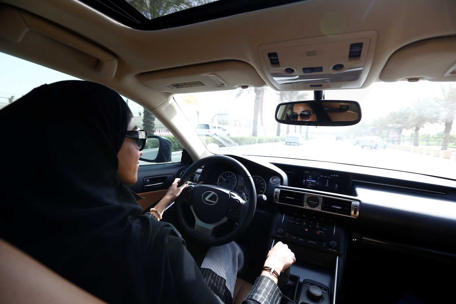 Majdooleen, who is among the first Saudi women allowed to drive in Saudi Arabia, drives her mother to work in Riyadh, Saudi Arabia June 24, 2018. REUTERS/Faisal Al Nasser