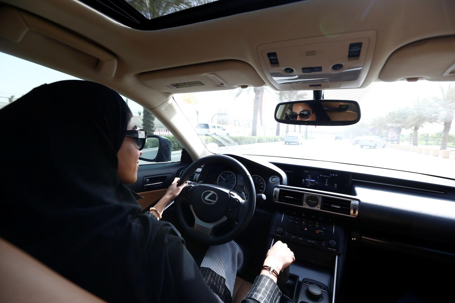 Majdooleen, who is among the first Saudi women allowed to drive in Saudi Arabia, drives her mother to work in Riyadh, Saudi Arabia June 24, 2018. REUTERS/Faisal Al Nasser