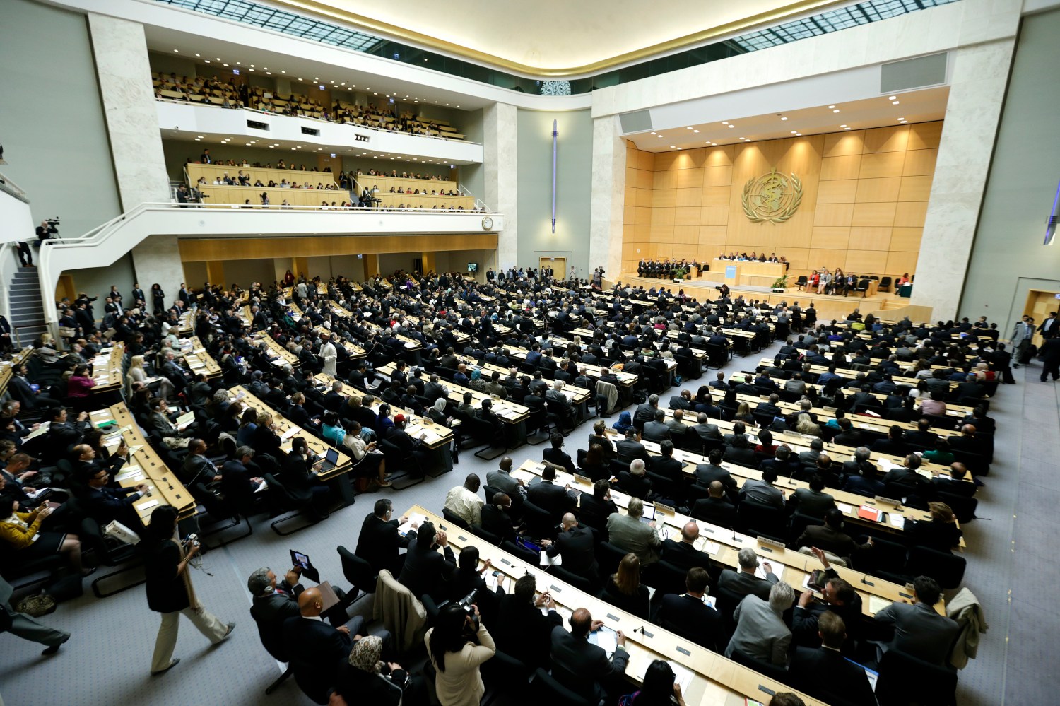 A general view of the 66th World Health Assembly at the United Nations European headquarters in Geneva May 20, 2013. The World Health Assembly is the annual meeting of the World Health Organization's (WHO) 194 Member States and is its highest decision-making body. This year marks the 66th World Health Assembly