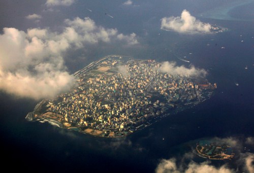 An aerial view of Maldives capital Male December 9, 2009. REUTERS/Reinhard Krause/File photo - S1BEUGVKXCAA