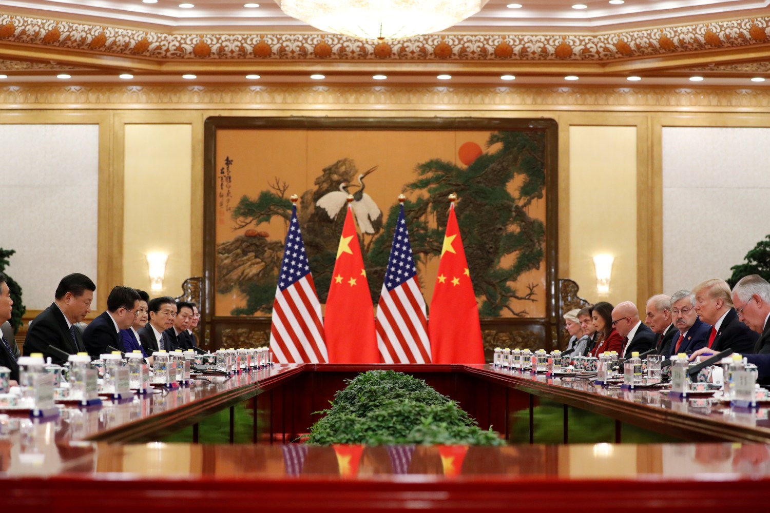 U.S. President Donald Trump and China's President Xi Jinping hold bilateral meetings at the Great Hall of the People in Beijing, China, November 9, 2017.