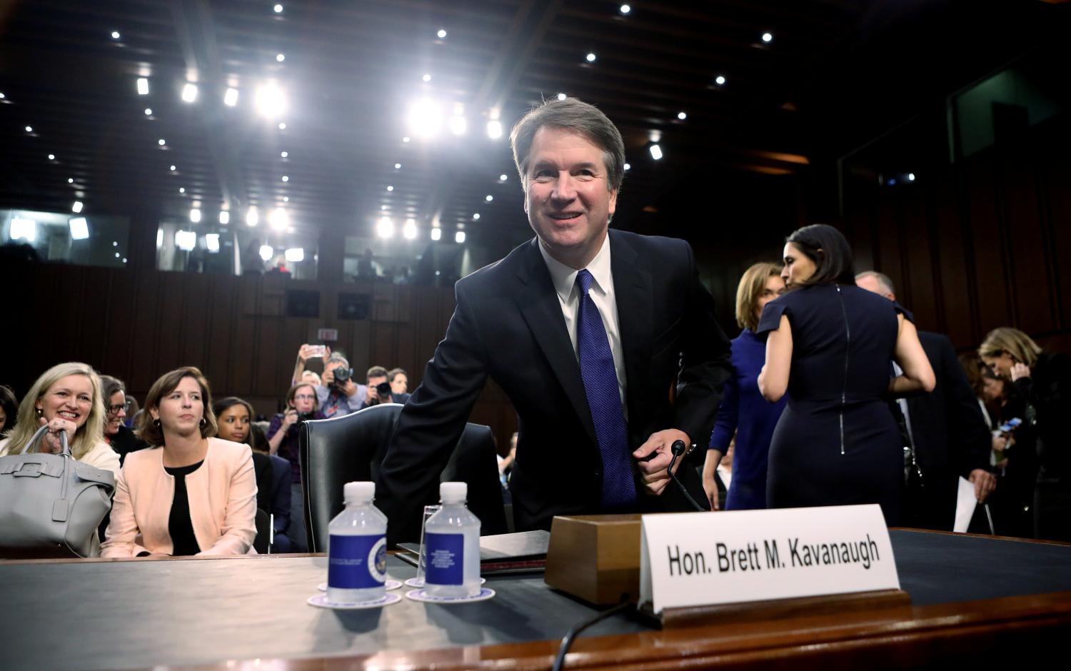 U.S. Supreme Court nominee judge Brett Kavanaugh takes his seat as his Senate Judiciary Committee confirmation hearing continues on Capitol Hill in Washington.