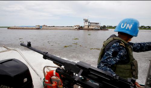 A Bangladeshi Navy peacekeeper from UNMISS (UN Mission in South Sudan).