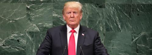 U.S. President Donald Trump pauses as he addresses the 73rd session of the United Nations General Assembly at U.N. headquarters in New York, U.S., September 25, 2018. REUTERS/Carlo Allegri - HP1EE9P158V06