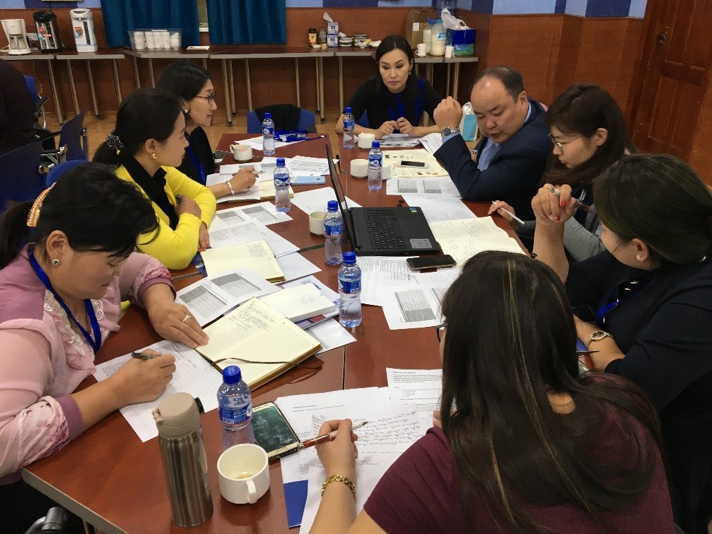 An independent review session with Mongolian teachers