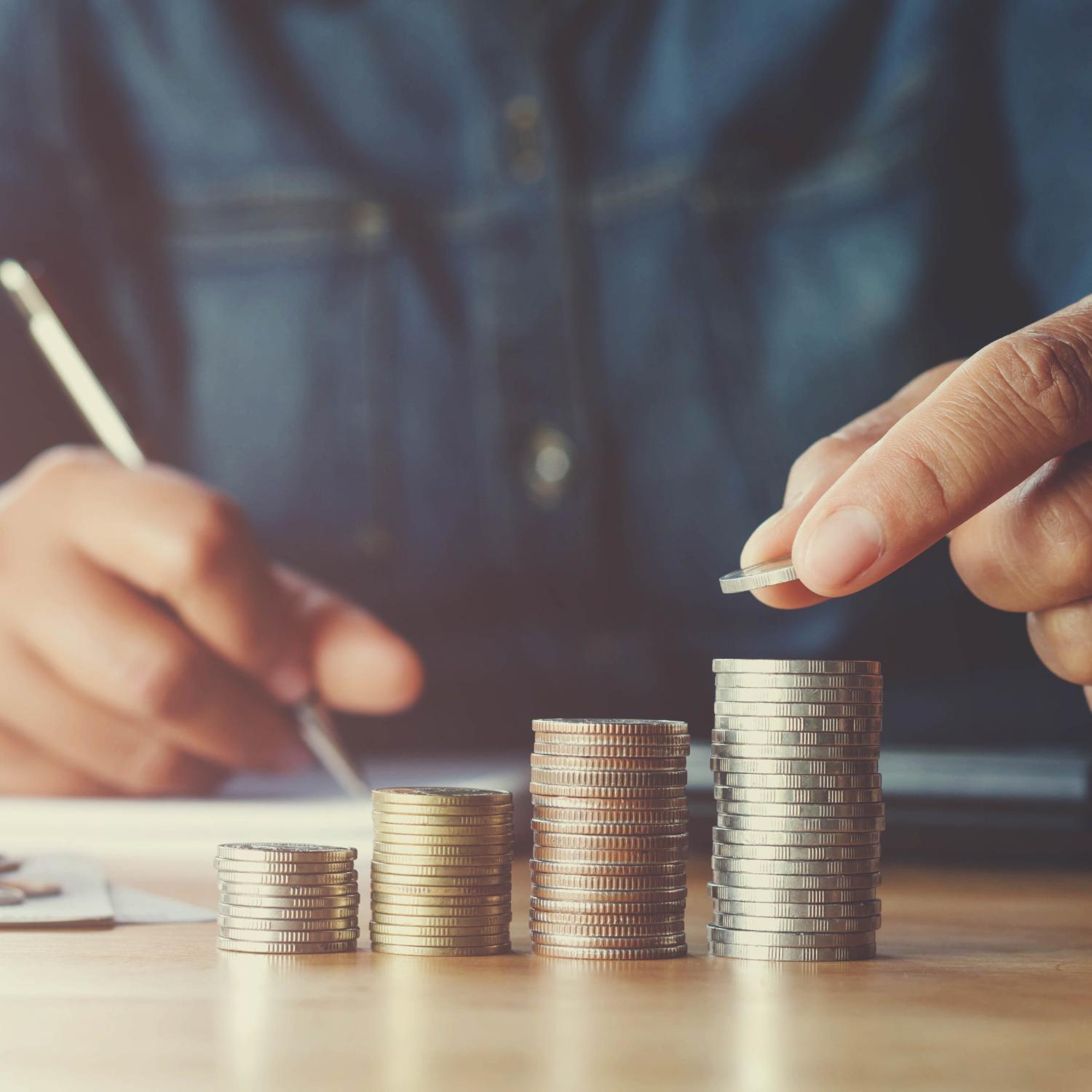 Person counting money