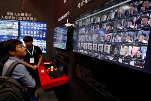 Facial recognition technology is shown at DeepGlint booth during the China Public Security Expo in Shenzhen, China October 30, 2017. Picture taken October 30, 2017.     REUTERS/Bobby Yip - RC1688FFCBB0
