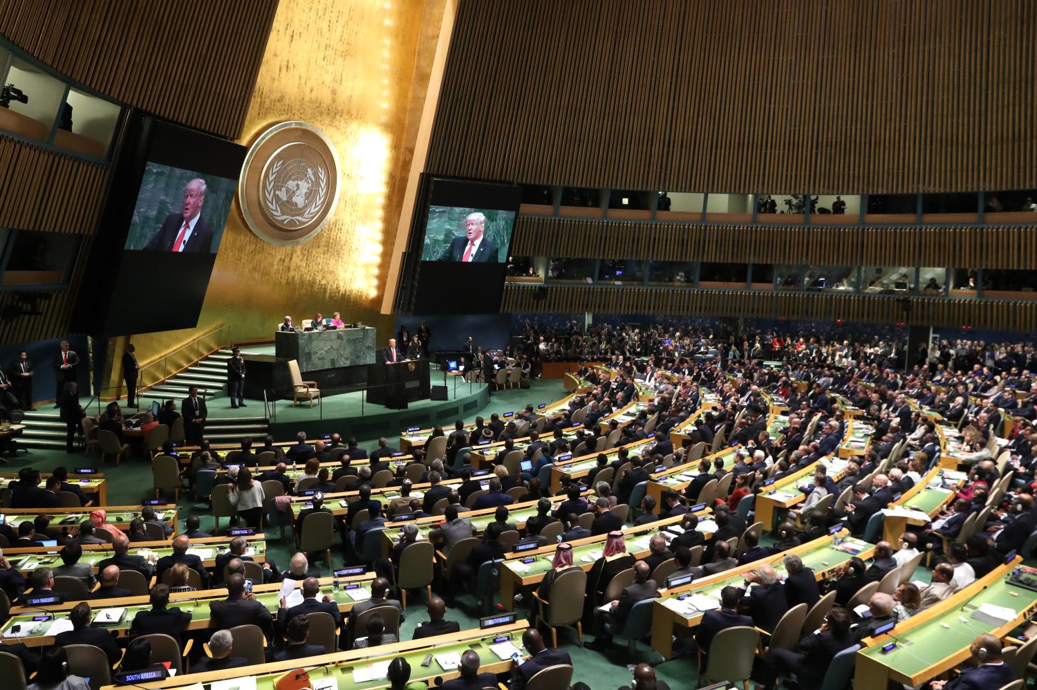 U.S. President Donald Trump addresses the 73rd session of the United Nations General Assembly at U.N. headquarters in New York, U.S., September 25, 2018. REUTERS/Shannon Stapleton - HP1EE9P15D60I