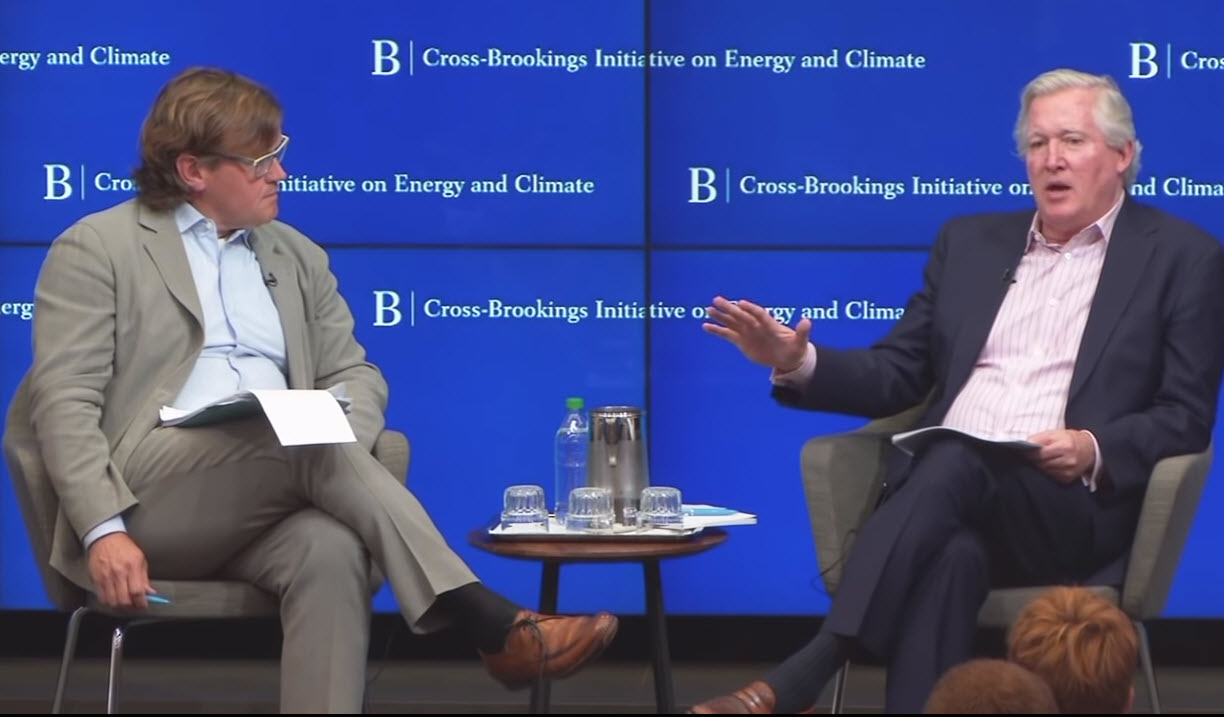 David Victor and Exelon CEO Chris Crane on the Brookings stage