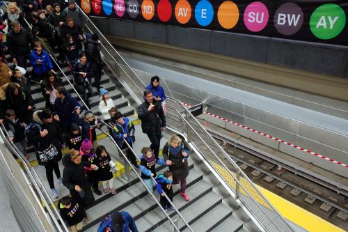 Visitors walk to the platform at the 96th Street Station during a preview event for the Second Avenue subway line in Manhattan, New York City, U.S., December 22, 2016. REUTERS/Andrew Kelly - RC14771C8740