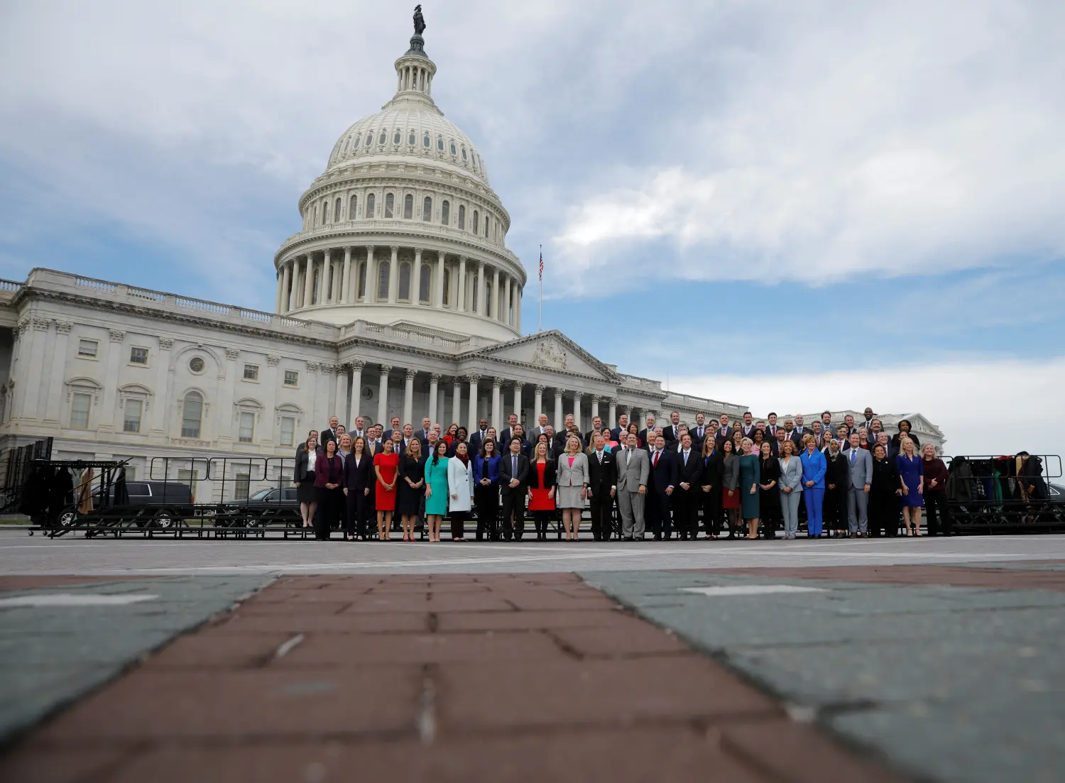 Incoming members of the U.S. House of Representatives pose for the 116th Congress Member-Elect Class Photo on Capitol Hill in Washington, U.S., November 14, 2018. REUTERS/Carlos Barria - RC1A419463F0