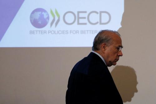 OECD Secretary General Jose Angel Gurria attends a news conference at the Japan National Press Club in Tokyo, Japan April 13, 2017.   REUTERS/Toru Hanai - RC1CAD9AD680