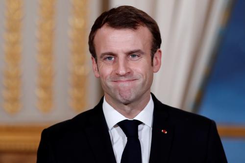 French President Emmanuel Macron attends a joint news conference with President of Burkina Faso Roch Marc Christian Kabore (not seen) at the Elysee Palace in Paris, France, December 17, 2018. REUTERS/Benoit Tessier/Pool - RC130E2A7D30