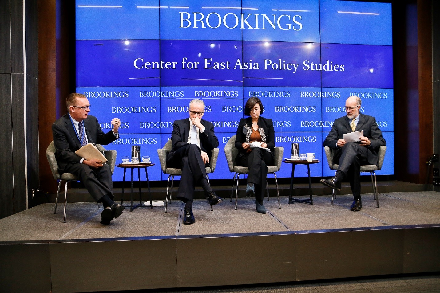 Panelists Jeffrey Feltman, James Baker, Ji-Hyang Jang, and Zachary Abuza