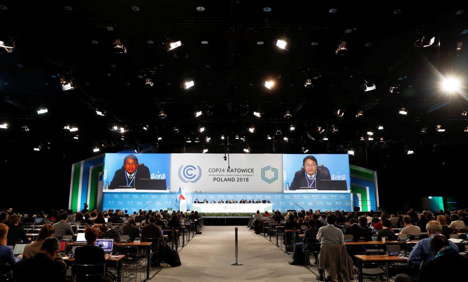 Participants take part in the plenary session during COP24 U.N. Climate Change Conference 2018 in Katowice, Poland December 4, 2018. REUTERS/Kacper Pempel - RC17E0BBAB80