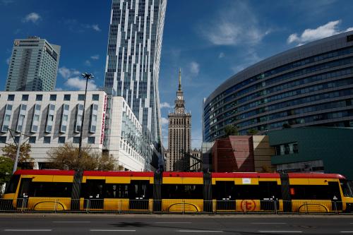 A tram rides through the centre of Warsaw, Poland September 26, 2018. Picture taken September 26, 2018. REUTERS/Kacper Pempel - RC1B11A78720