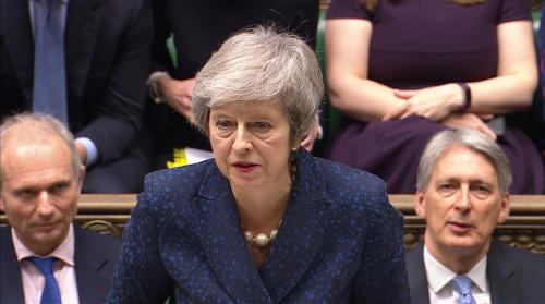 Britain's Prime Minister Theresa May speaks at Prime Minister's Questions in the House of Commons, London, Britain, December 12, 2018. Parliament TV handout via REUTERS FOR EDITORIAL USE ONLY. NOT FOR SALE FOR MARKETING OR ADVERTISING CAMPAIGNS - RC11380B1830