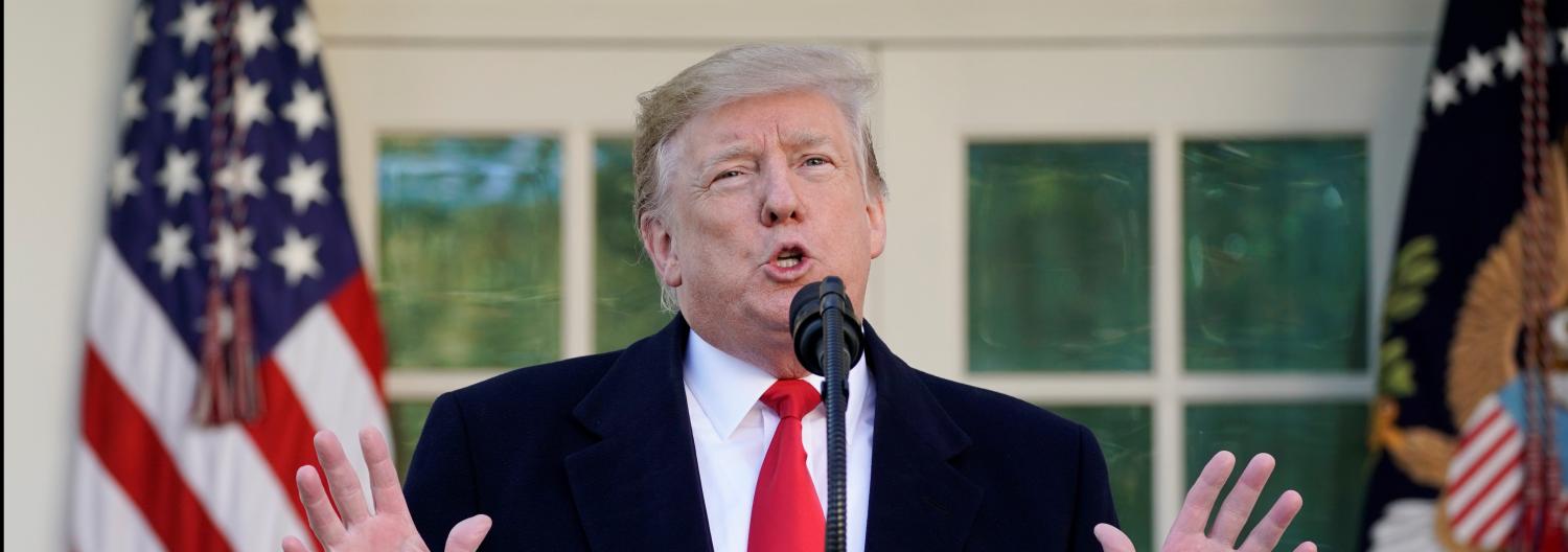 U.S. President Donald Trump announces a deal to end the partial government shutdown as he speaks in the Rose Garden of the White House in Washington, U.S., January 25, 2019. REUTERS/Kevin Lamarque - RC1575982D00