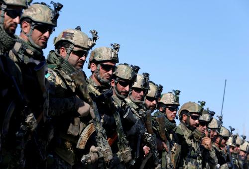 Afghan police special forces take part in a military exercise in Logar province, Afghanistan November 30, 2017. REUTERS/Omar Sobhani     TPX IMAGES OF THE DAY - RC111F4719E0