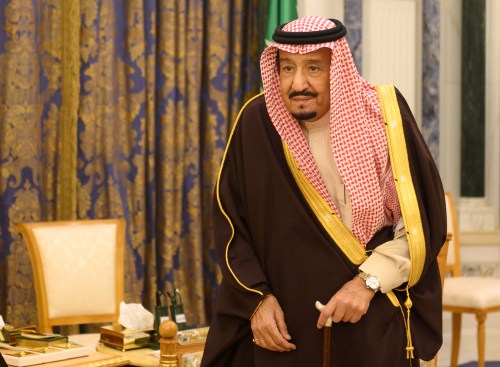 Saudi Arabia's King Salman bin Abdulaziz meets with U.S. Secretary of State Mike Pompeo (not pictured) in Riyadh, Saudi Arabia January 14, 2019. Andrew Caballero-Reynolds/Pool via REUTERS - RC1E6E60A780