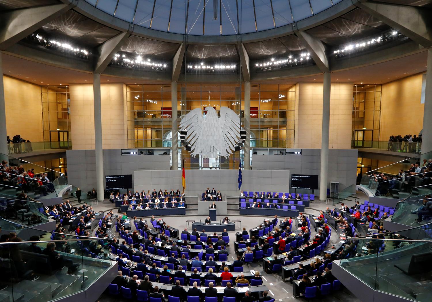 Alice Weidel of Alternative for Germany (AfD) speaks during a session at the lower house of parliament Bundestag in Berlin, Germany November 21, 2018. REUTERS/Fabrizio Bensch - RC1A64D3ACF0